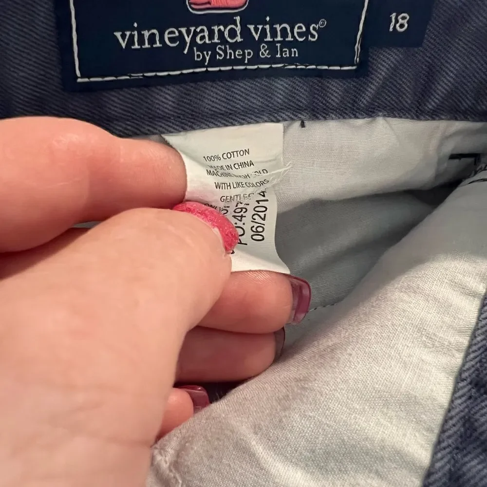 Vineyard Vines boys size 18 navy blue shirts with fish and a boat